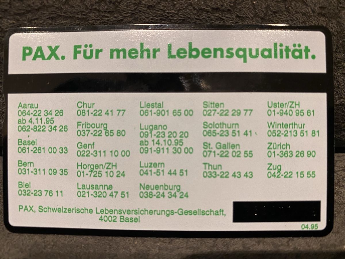 Schede telefoniche: P-taxcard – Usato da Lausanne venduto da babacard10 1