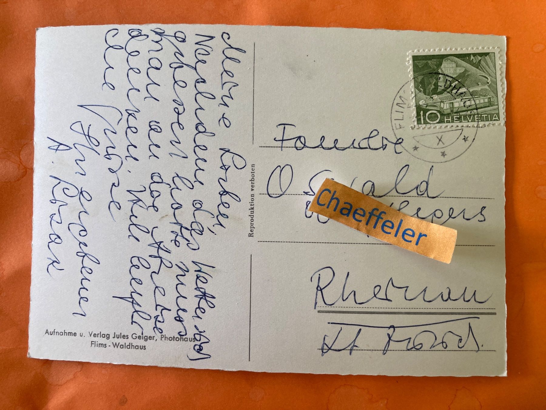 Cartes postales: Flims und Flims-Waldhaus – D'occasion à Zürich par Chaeffeler 1