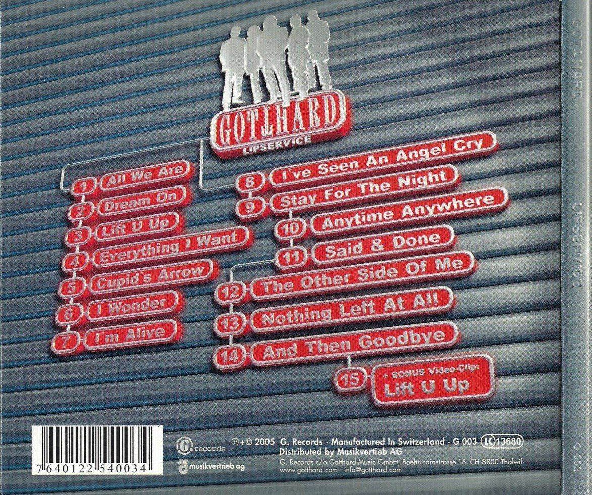 CD: CD: GOTTHARD - Lipservice – Usato da Rotkreuz venduto da groeli69 1