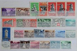 Lot de timbres oblitérés, principalement PRO PATRIA
