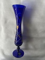 Kobaltblaue Vase mundgeblasen handgefertigt Lucka Glas