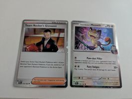 Team Rocket's Giovanni + Meowth Cosmic Holo Cards 149 174