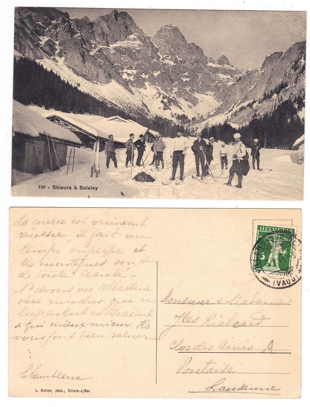 Ansichtskarten: Bex, skieurs à Solaley (Solalex) – Gebraucht aus La Tour-de-Peilz von amjust