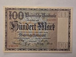 100 Mark 1922 Bayerischenotenbank