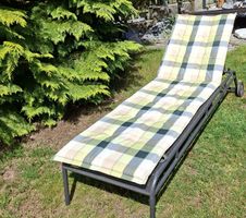 Gartenliege Metall, Kopf verstellbar mit Polster, SUN GARDEN