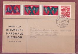 Lettre Meyer & Co Kieswerke Dietikon 1940 - Timbre soldat