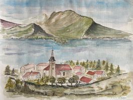 Maria Fischer Walpen, Aquarell, Frankreich