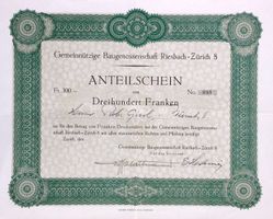 Gemeinnützige Baugenossenschaft Riesbach-Zürich 8 - 1953