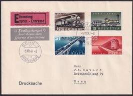 1947, Nr.277-280: FDC (Eisenbahnen) der PTT-Direktion LUXUS!