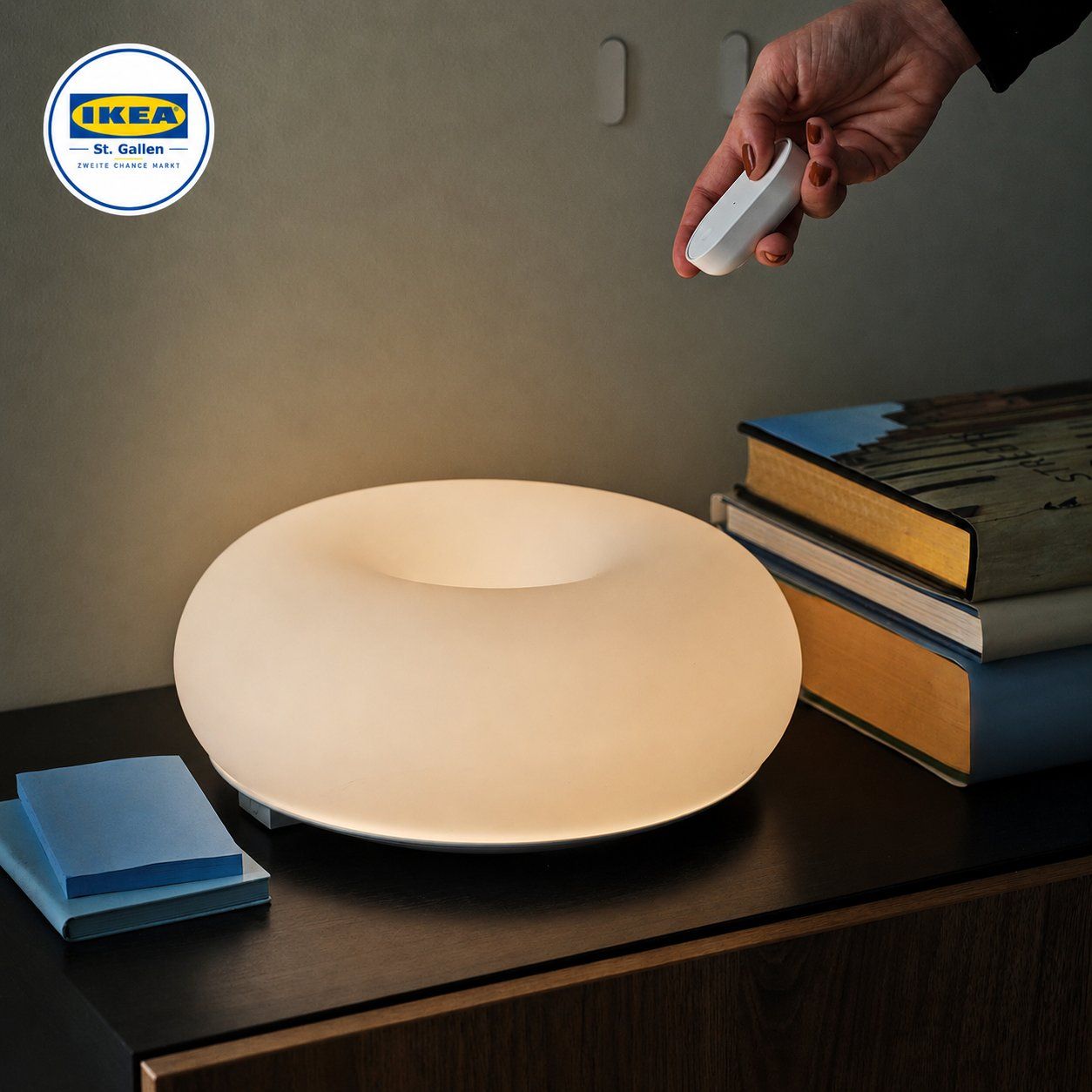 Ikea Lampade: IKEA VARMBLIXT Tisch-/Wandleuchte, LED, dimmbar smart/Glas – Nuovo (secondo la descrizione) da St. Gallen venduto da IKEA_St.Gallen