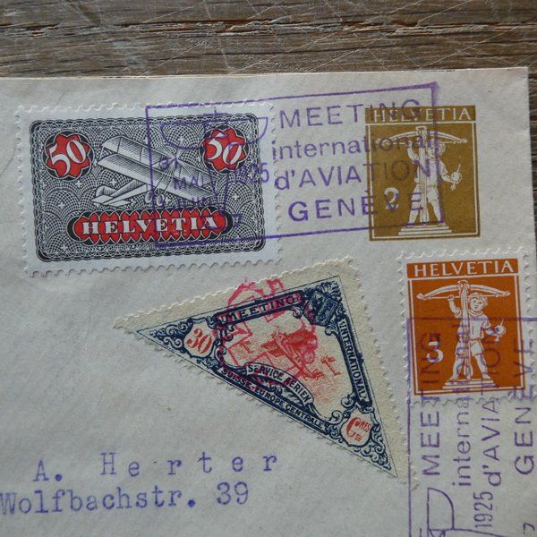 Alle Briefmarken: 1925 / toller R-Flugpost - Beleg GENÈVE – Gebraucht aus Egliswil von Trens01 1
