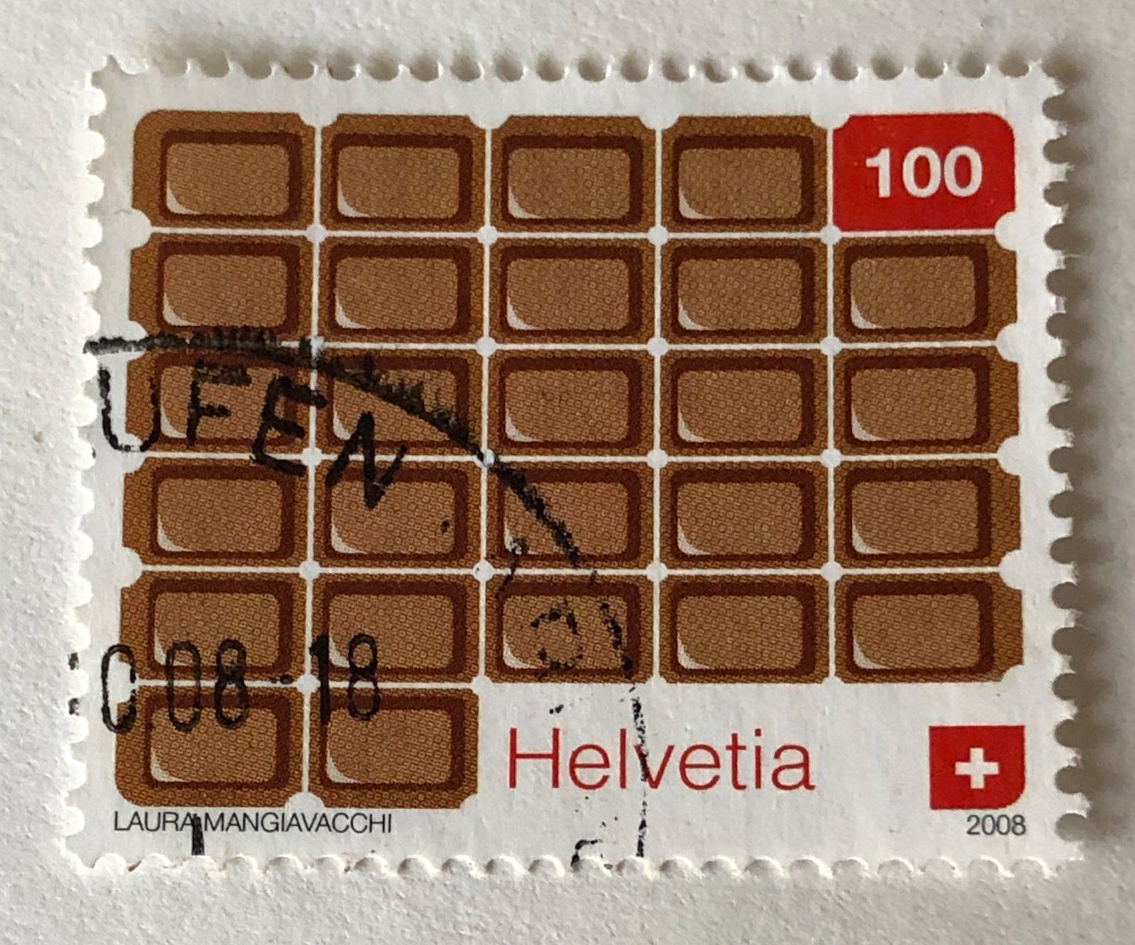 Alle Briefmarken: Nr.1285 Schokolade GESTEMPELT   – Gebraucht aus Aarau von Billa007
