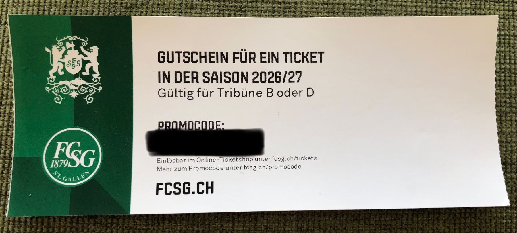 Tickets: FCSG Gutschein Ticket – Neu und originalverpackt aus Trogen von jtilady