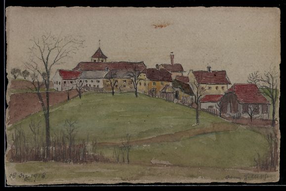 Cartoline postali: Handgemalt: Bad Hall, Schloss Mühlgrub  – Usato da Berlin venduto da bartko-reher