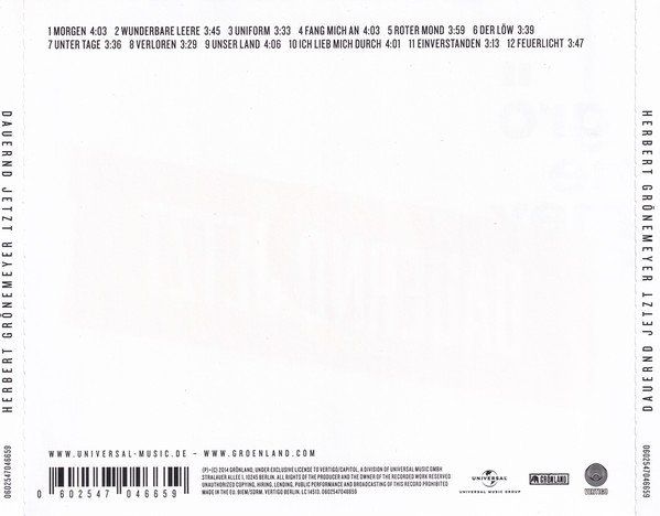 CD: CD Herbert Grönemeyer - Dauernd jetzt (2014) – Usato da Möriken AG venduto da mineralia 1
