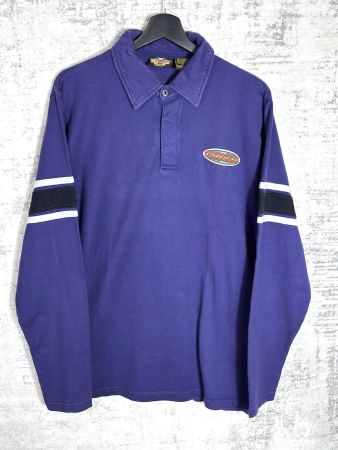 VINTAGE 90s HARLEY DAVIDSON LONGSLEEVES POLO SZ: M
