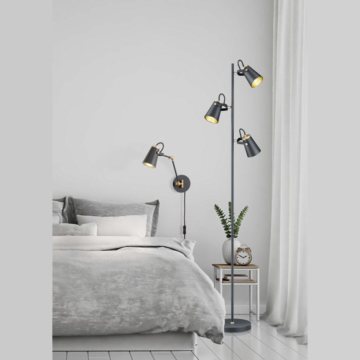Lampade: Stehleuchte, Schwarz, 3 Strahler – Nuovo (secondo la descrizione) da Kreuzlingen venduto da Smart-Light 1