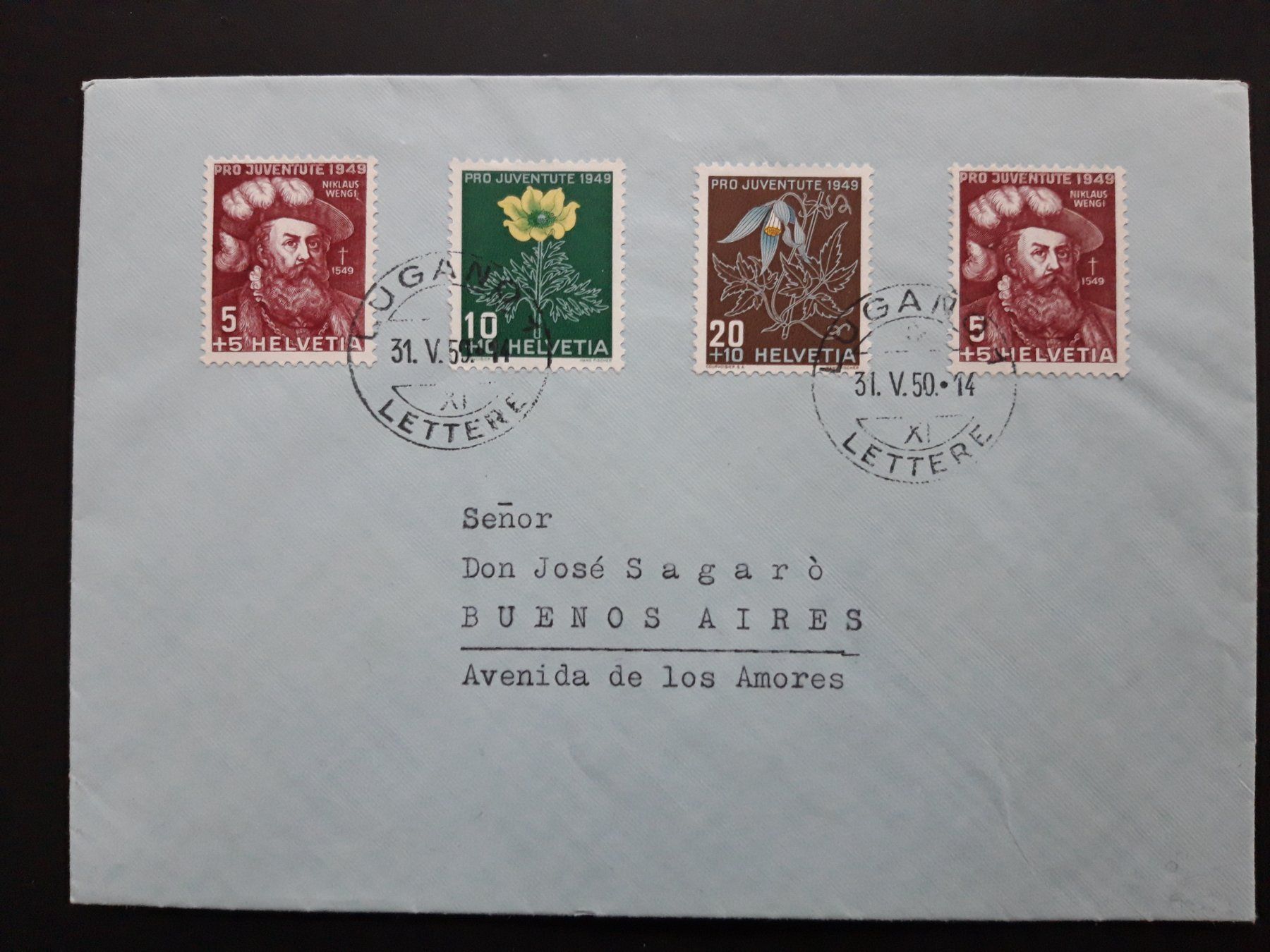 Buste & buste per spedizione: Brief  Pro Juventute 1949 – Usato da Wattenwil venduto da paku48