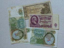 Alte russische Rubel, 1, 25, 1000 Rubel, Top Zustand