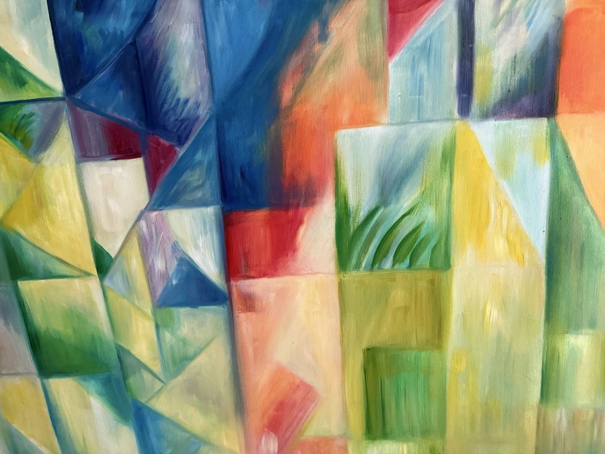 Gemälde: Gemälde gross farbig bunt Schweiz 198x78 cm – Gebraucht aus Uster von AlabasterOne 6