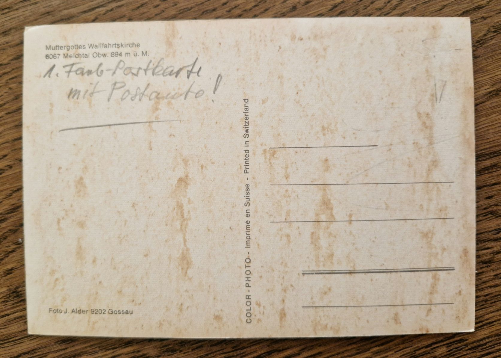Ansichtskarten: Muttergottes Wallfahrtskirche Melchtal, Postauto – Gebraucht aus Ebikon von Donar50 2