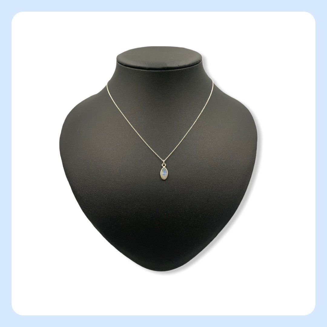 Catenine: Mondstein Kette, Mondstein Anhänger – Nuovo e nell'imballaggio originale da Zürich venduto da Mevas_Silber 1
