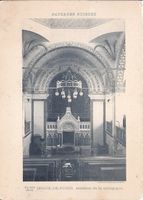 CHAUX - de - FONDS, intérieur de la synagogue sur carton