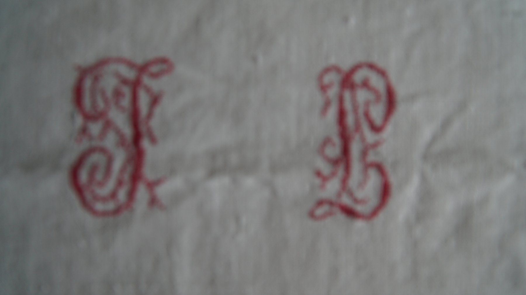 Altra biancheria da tavola: Leinen Tischdecke Monogram TL / 212x166cm – Usato da Bern venduto da Antikbatik 1