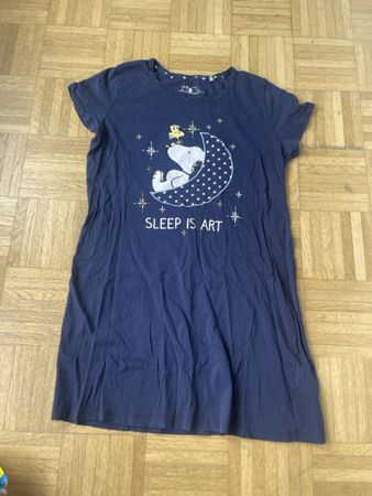 Nachthemd Snoopy Motiv dunkelblau kurzarm gebraucht M