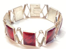 Original Armband 800 Silber mit Guilloché Emaille, Vintage