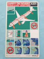 swissair Karte SICHERHEIT AN BORD A321