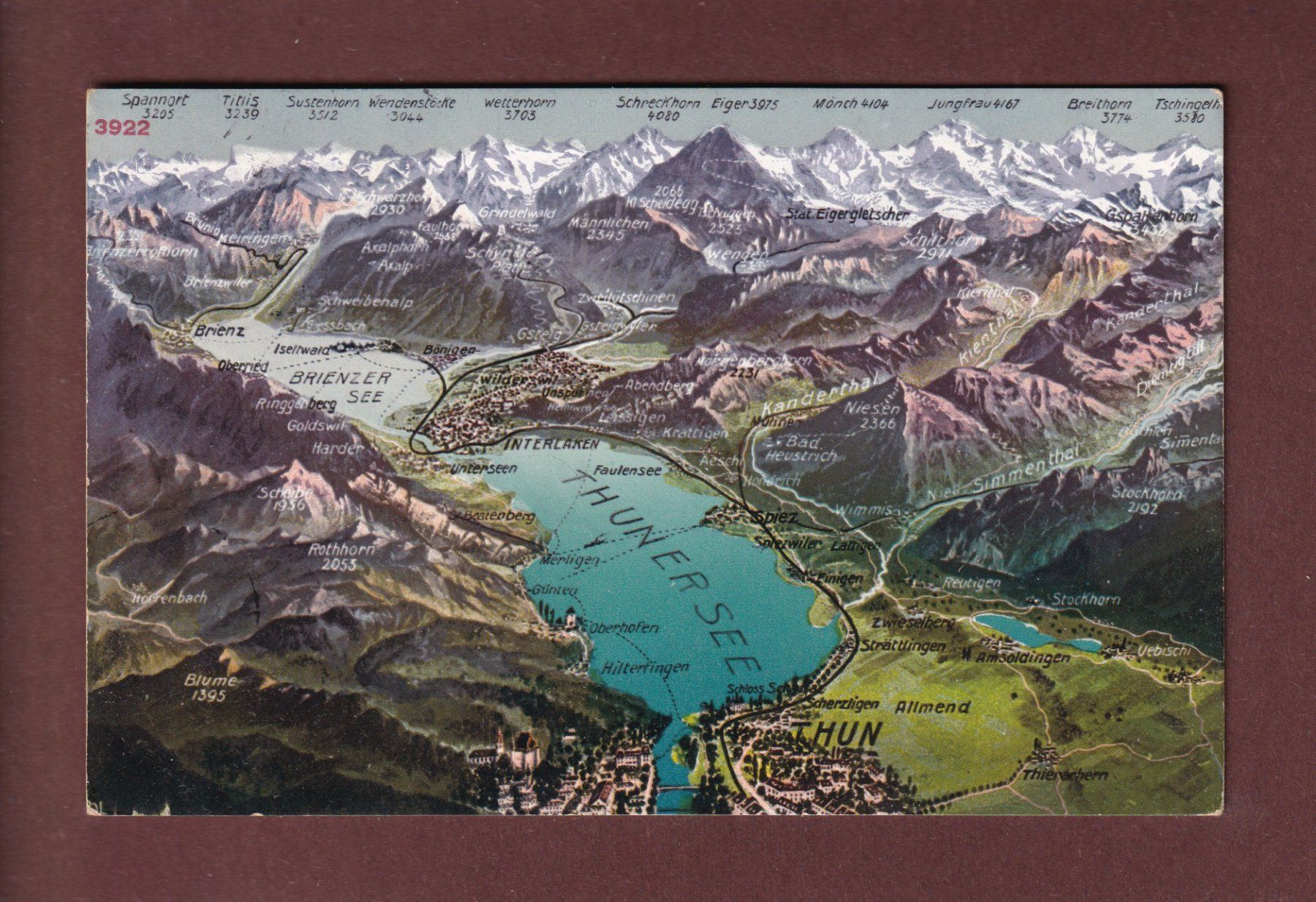 Cartoline postali: THUN und Umgebung - 1911 – Usato da Pully venduto da nicecards