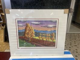 SIGNÉ ZAHLER DÉCOUPAGE TECHNIQUE MIXTE EN RELIEF