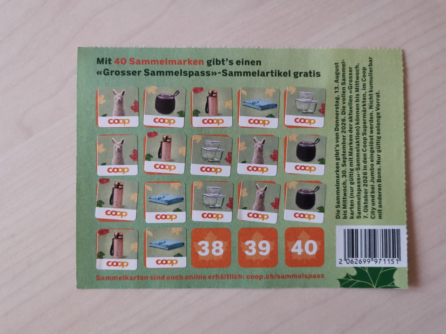 Coop Raccolte di bollini & punti: 37 Sammelmarken "Grosser Sammelspass" – Nuovo (secondo la descrizione) da Dornach venduto da Hei50