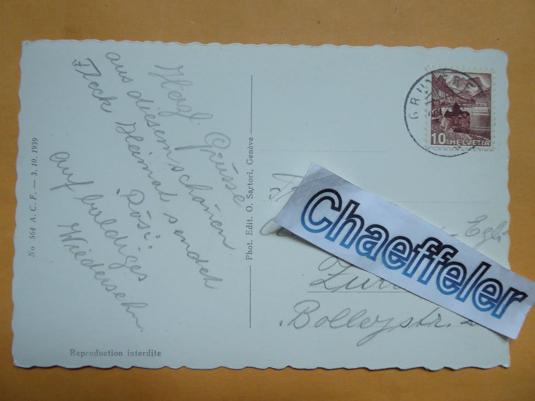 Ansichtskarten: Gruyères. Dents de Broc et Chamois – Gebraucht aus Zürich von Chaeffeler 1
