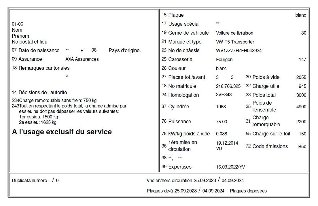 VW Véhicules utilitaires: VW T5 Transporter – D'occasion à Yverdon-les-Bains par  8