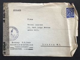 BRIEFUMSCHLAG DEUTSCHLAND CENSORSHIP 1947