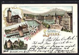 Litho Luzern, Teilansicht gegen die Berg