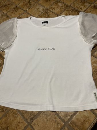 T-shirt Armani Jeans bianca con maniche a sbuffo tg M/L