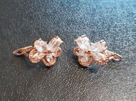 Ohrringe vergoldet 585, 4.3g, mit Zirkonia