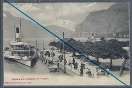 Flüelen, Dampfschiff 'Uri'. Schiffbrücke.