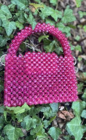 Handgefertigte Perlentasche Pink – Elegante Tasche aus Perle