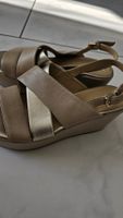Geox Sandale Keilabsatz Gold Beige Gr. 36.5