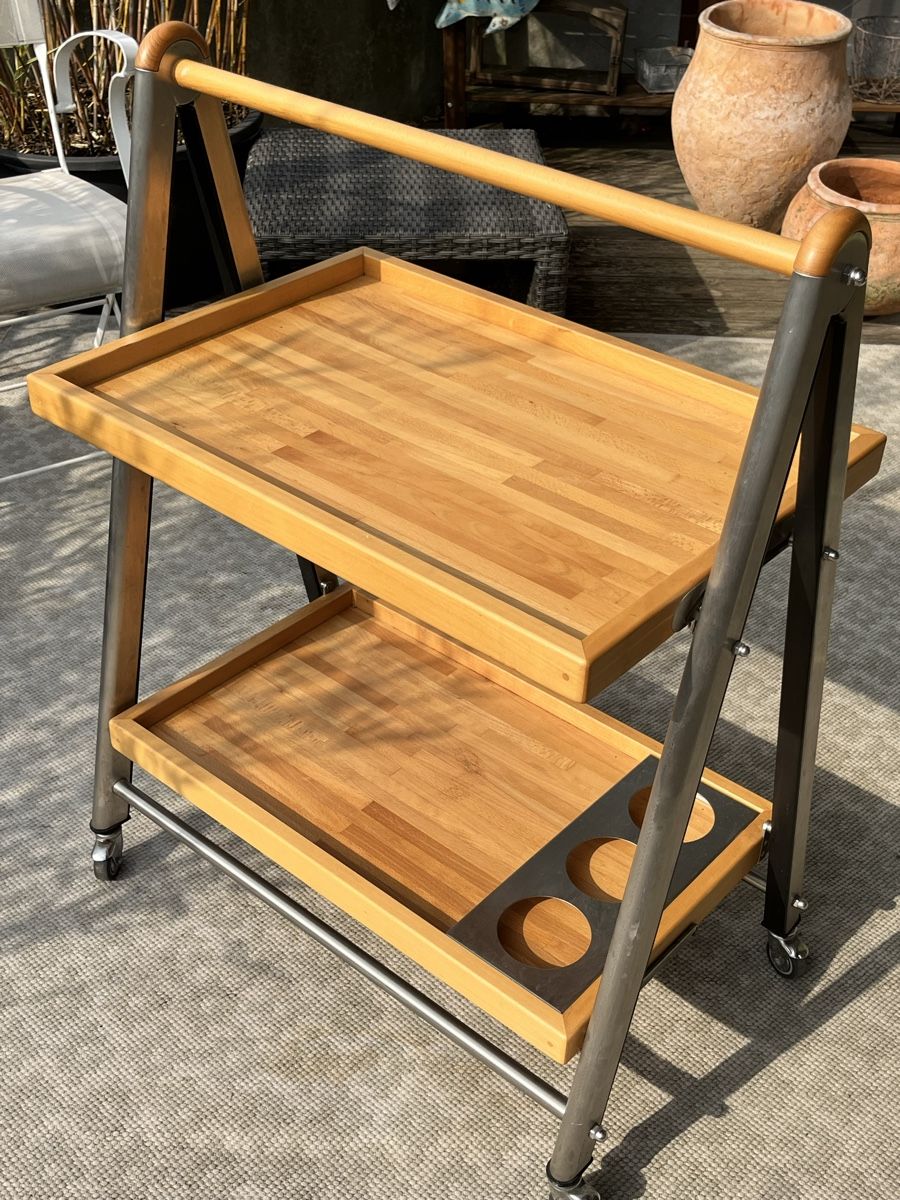 Carrelli di servizio: Servierwagen aus Holz/ Edelstahl, zusammenklappbar – Usato da Basel venduto da ang_vcb8 2