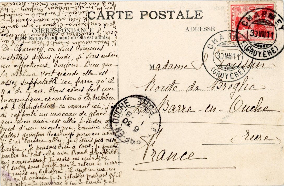 Cartoline postali: Charmey   FR        um 1911 – Usato da Brig venduto da Valcards54 1