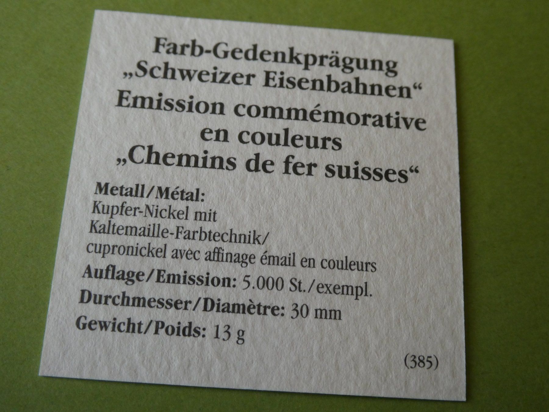 Medaillen: Medaille 30 mm, Stanserhorn-Bahn – Gebraucht aus Hinterforst von Rohusri 2