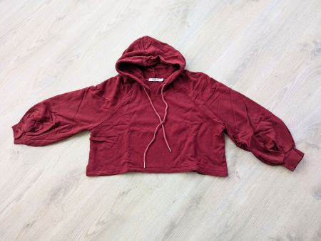 Sweewe Hoodie Gr. S, weinrot, cropped, Ballonärmel
