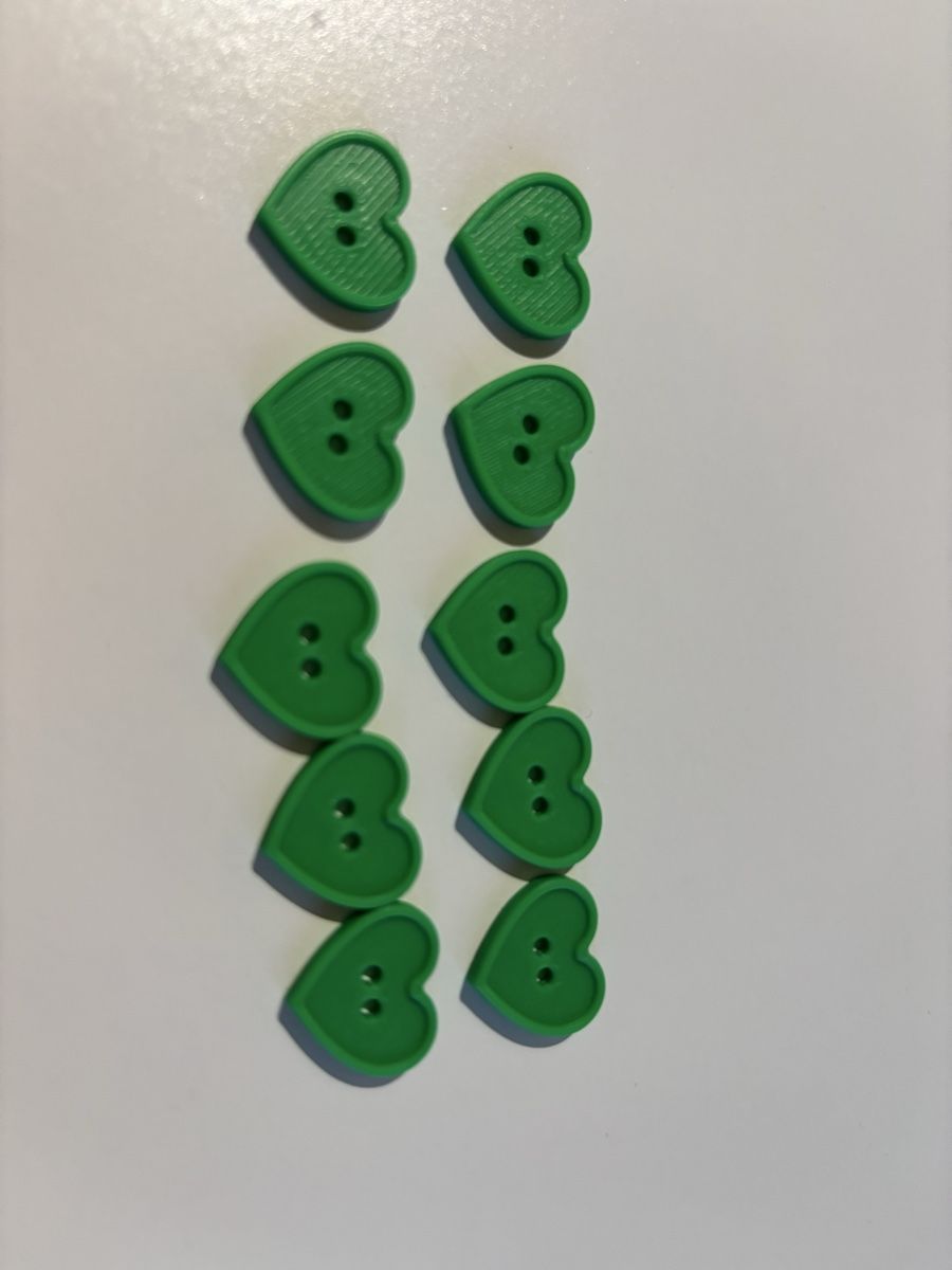 Bottoni: 10 x Green Heart Buttons – Nuovo (secondo la descrizione) da Rüti ZH venduto da lau_5yjf 3
