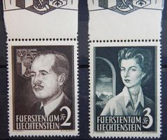 Liechtenstein Kat. 332-333 ** 1952 Kat. 220 Euro
