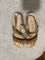 Sandalen Lorbac Leder Kroko-Optik beige Grösse 40